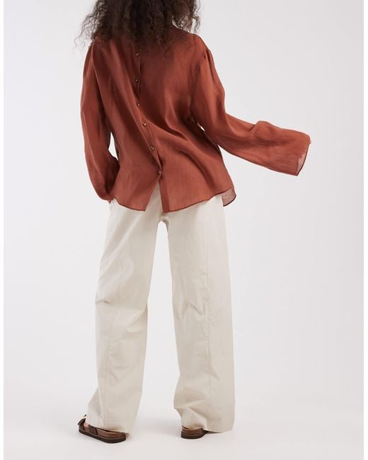 Threadbare Multicolor Poplin Pull On Pants With Panel Detail
