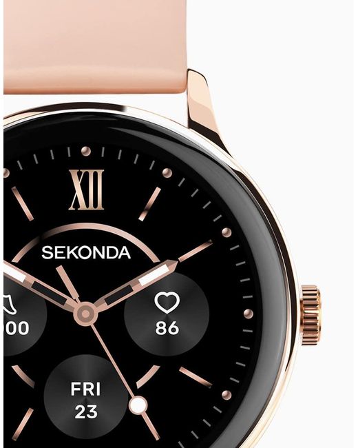 Sekonda Black Flex Plus 42Mm Round Rose Watch for men