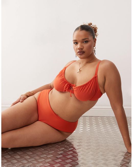 Collusion Orange Curve Mix And Match Underwire Bikini Top