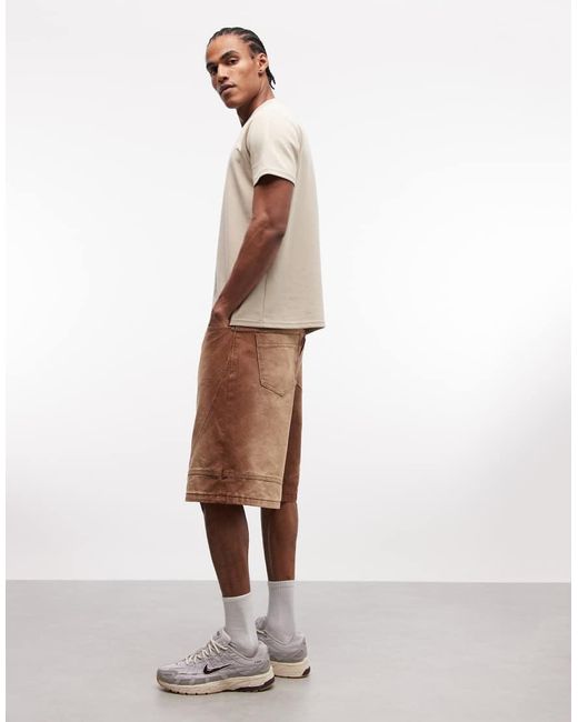 Liquor N Poker Natural Denim Seam Detail Jorts for men