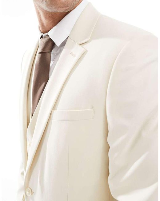 ASOS Smal Colbert in het White voor heren