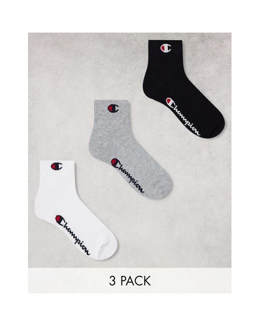 Champion White 3 Pack Quarter Socks for men