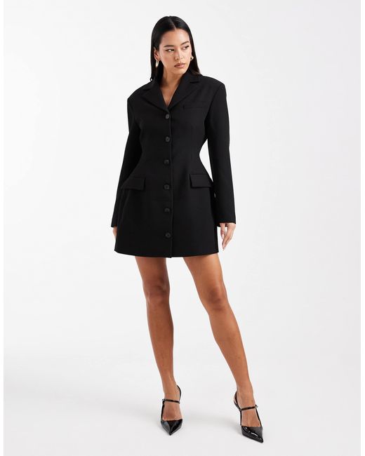 ASOS Black Scarf Neck Mini Blazer Dress