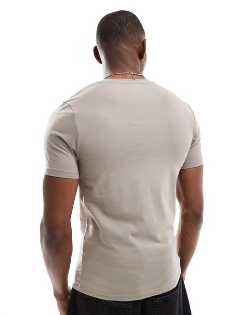 Camiseta Color Piedra Básica Ajustada De -Neutro ASOS de hombre de color White