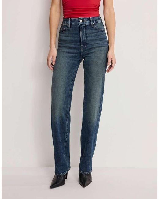 GOOD AMERICAN Pink Soft Tech Good Legs Straight Leg Jeans