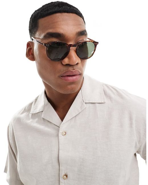 Jack & Jones Brown Round Sunglasses for men