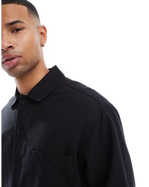 Jack & Jones Blue Linen Blend Overshirt for men