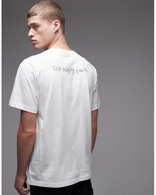 The North Face White Liquid Logo Backprint T-Shirt for men
