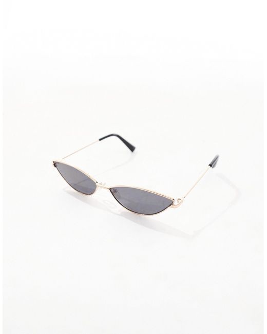 ASOS Brown Small Metal Cat Eye Sunglasses
