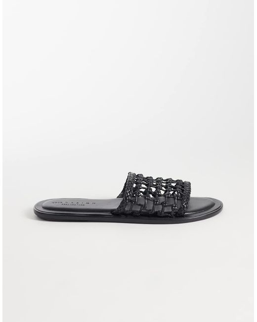 ASOS Black Fabiola Premium Weave Mule Sandals