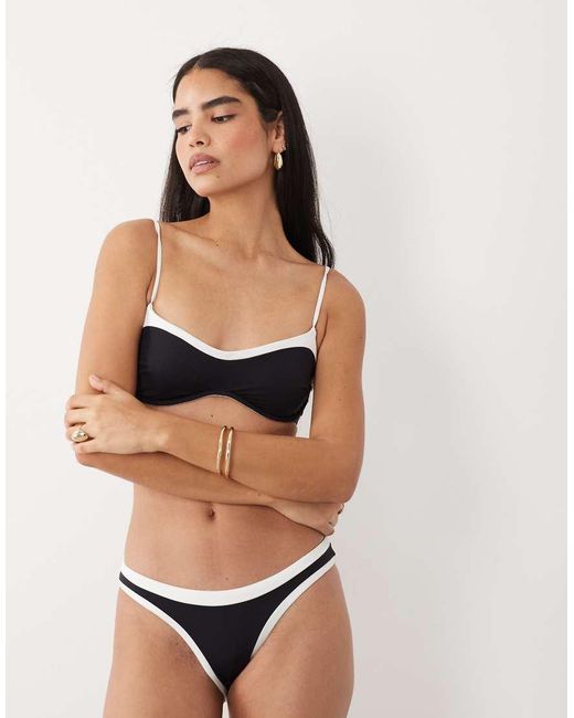 Tala Black Contrast Underwired Bikini Top