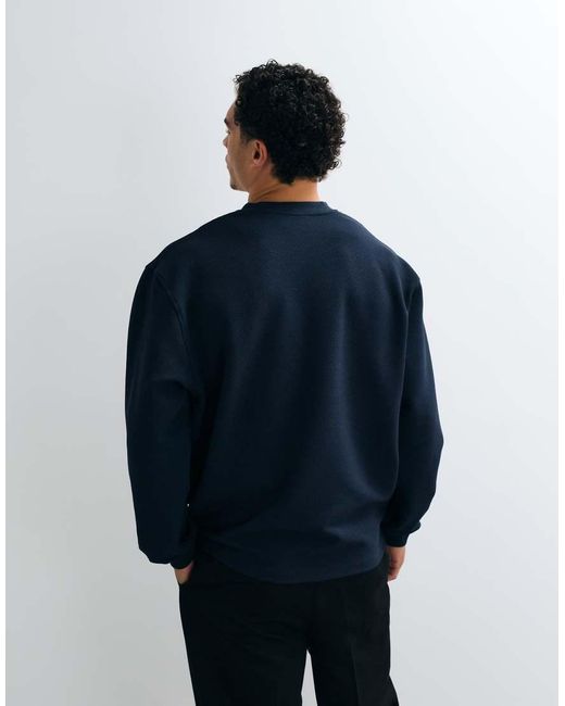 ASOS Blue Relaxed V Neck Jaquard Fabric for men