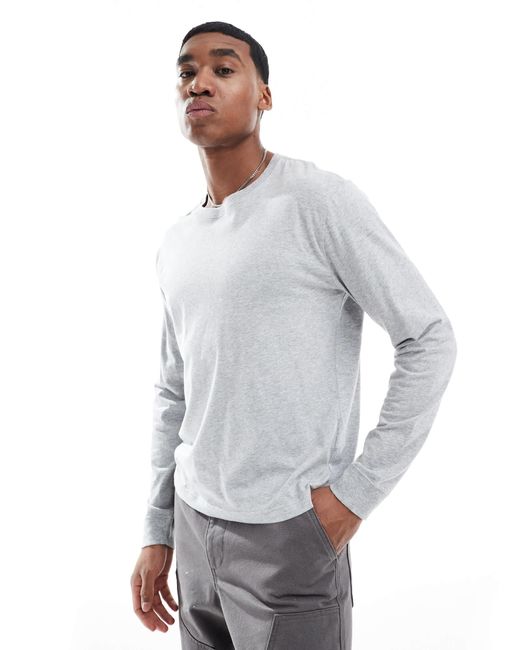 Hollister Gray Long Sleeve Layering T-Shirt for men
