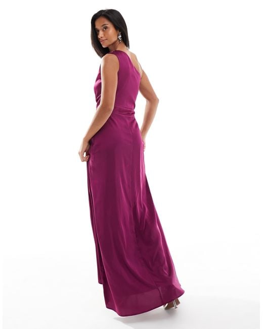 TFNC London Purple – bridesmaid – satin-maxikleid