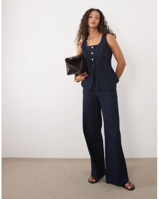 Avery - top d'ensemble en denim Mango en coloris Blue