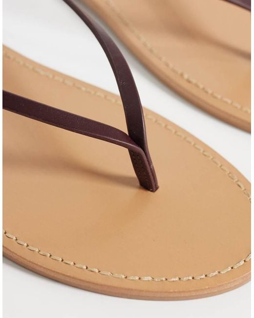 Mango Red 100% Leather Strappy Flat Sandals
