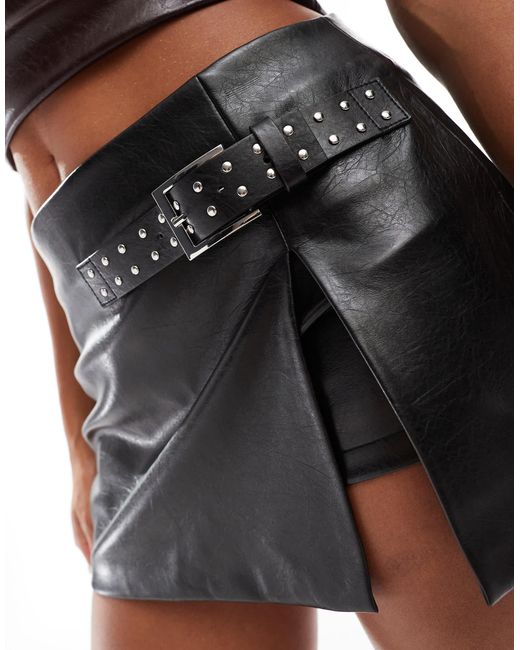 Bershka Black – minirock aus kunstleder