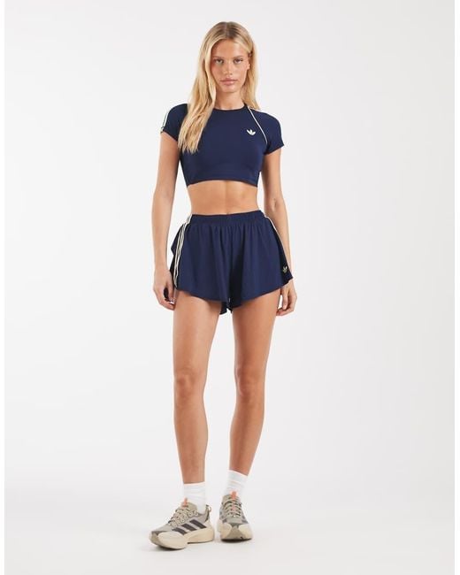 Adidas Originals Blue Adidas Originals Sport Superstar Crop Top