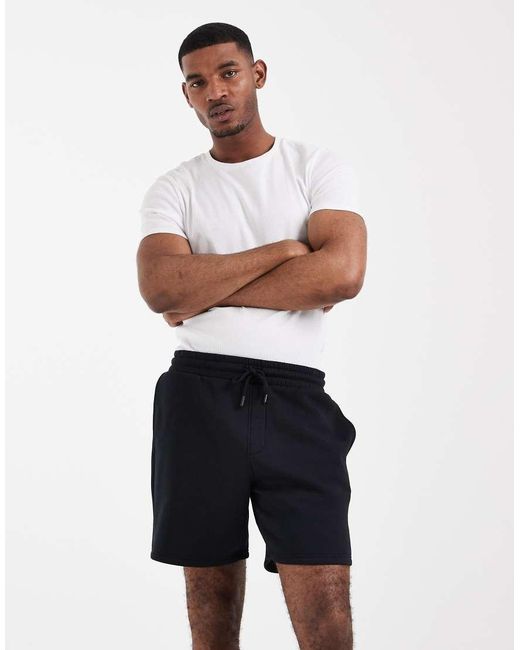ASOS White Essentials Oversized Mid Length Jersey Shorts for men
