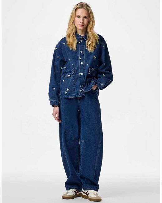 Pieces Blue Denim Shirt