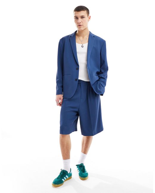 ASOS Blue Slouchy Tailored Suit Jacket for men