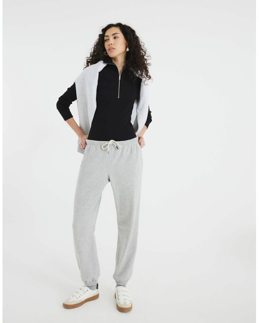 River Island Black – langärmliges, geripptes oberteil