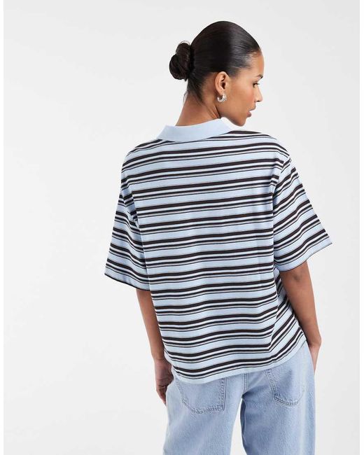 Aware Blue Short Sleeve Polo Top