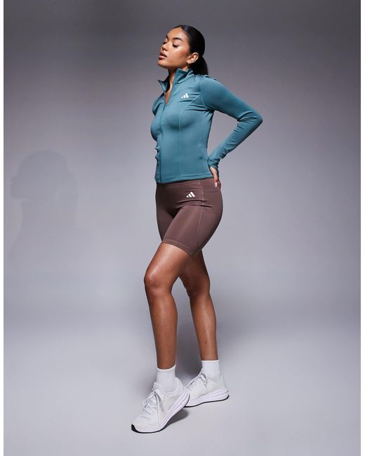 Adidas Originals Blue Adidas Training Optime Essentials Jacket
