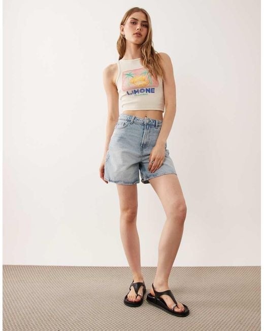 New Look White A-line Denim Shorts