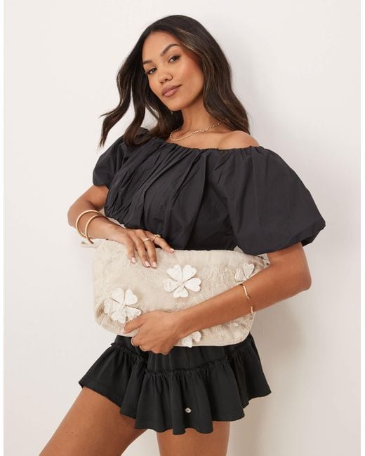 ASOS Black – geraffter clutch-beutel