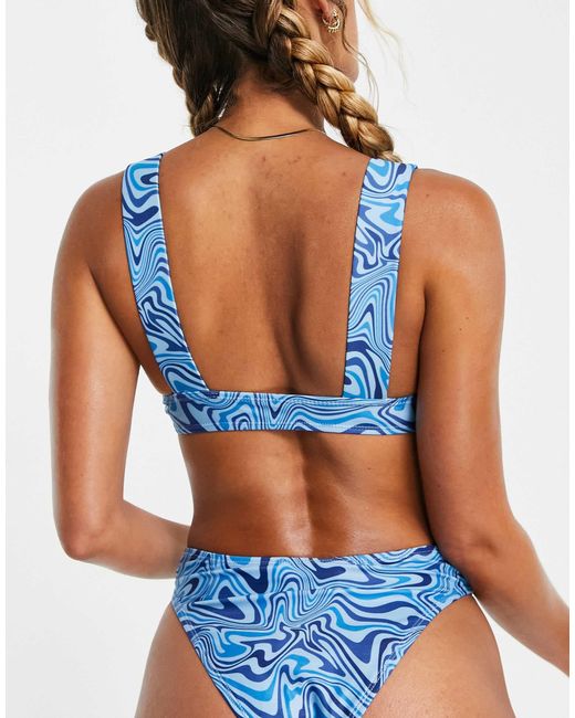 Brave Soul Blue – bikini-oberteil mit breiten trägern