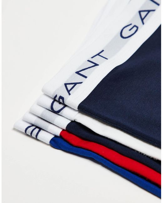 Gant Blue 5 Pack Trunks With Logo Waistband for men