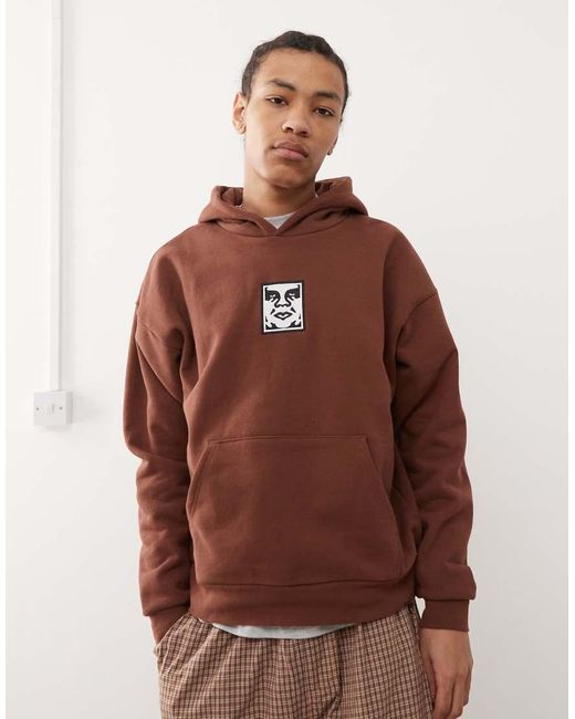 Sudadera Burdeos Con Capucha De Tejido Grueso Icon Eyes De Obey de hombre de color Brown