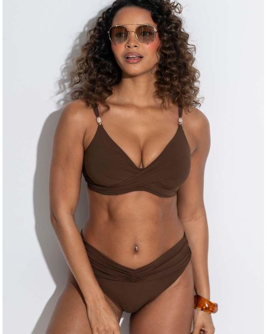 Pour Moi Black Tulum Luxe Matte Non Padded Underwired Twist Front Bikini Top