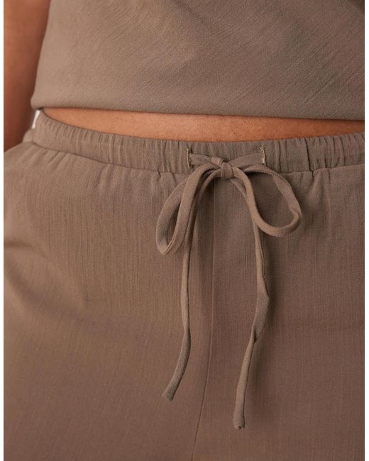 Mango Natural Polyamide Straight Leg Tie Waist Trouser Co-ord