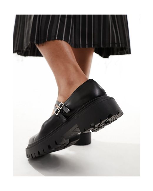 Zapatos s estilo merceditas con suela gruesa y doble tira Truffle Collection de color Black