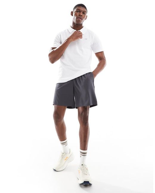 Polo De Piqué De Algodón De New Balance de hombre de color White