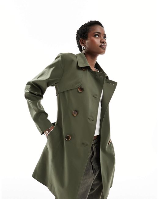 ONLY Green Trench Coat
