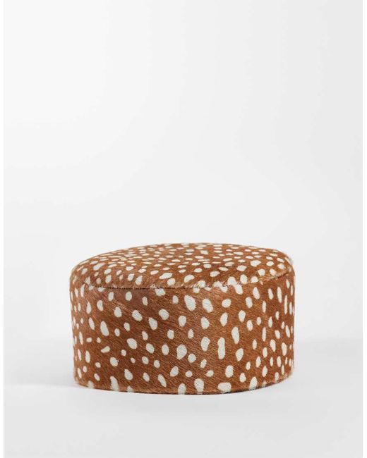 ASOS Multicolor Hair On Leather Pillbox Hat