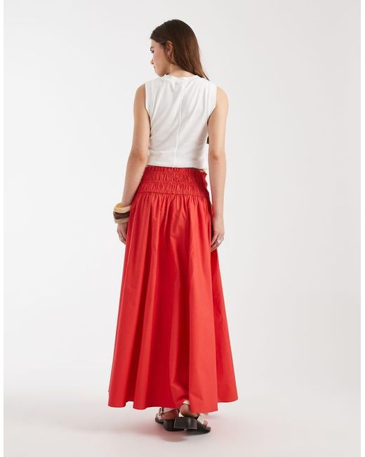ASOS Shirred Waist Detail Maxi Skirt