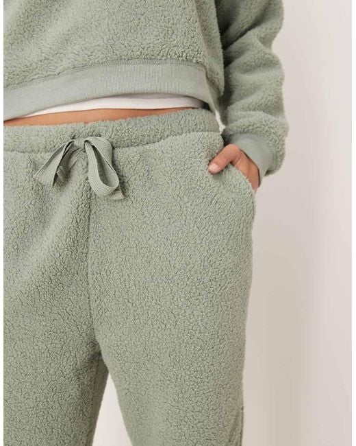 ASOS Green Lounge Cuddle Cropped Hoodie & Tapered Leg Set