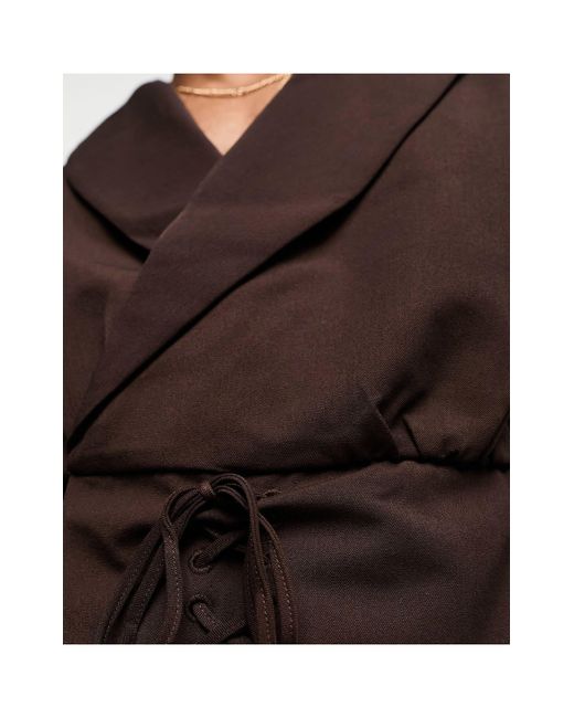 ASOS Cropped Lace Up Suit Jacket in Black for Men Lyst