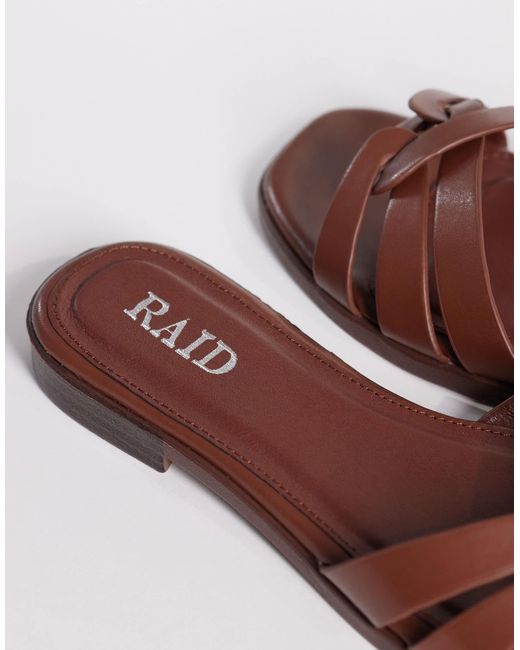 Raid Brown Toffee Flat Slider Sandals