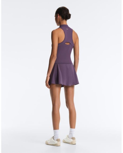 Oysho Purple Sleeveless Half-Zip T-Shirt