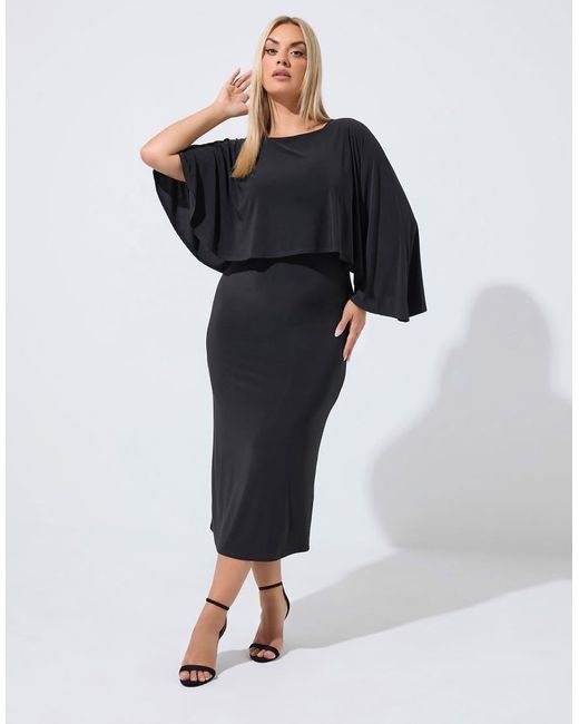 Yours Clothing Blue Maxi Cape Dress
