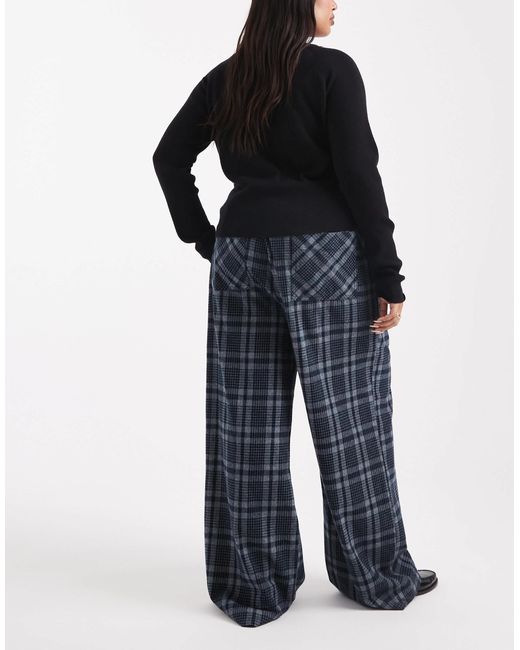 ASOS Blue Curve – karierte, gebürstete hose
