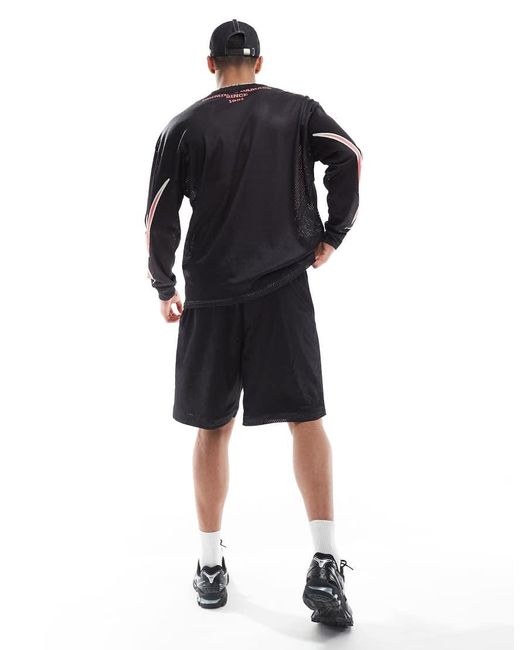 Criminal Damage Black Bolt Printed Shorts Caviar/Coral for men