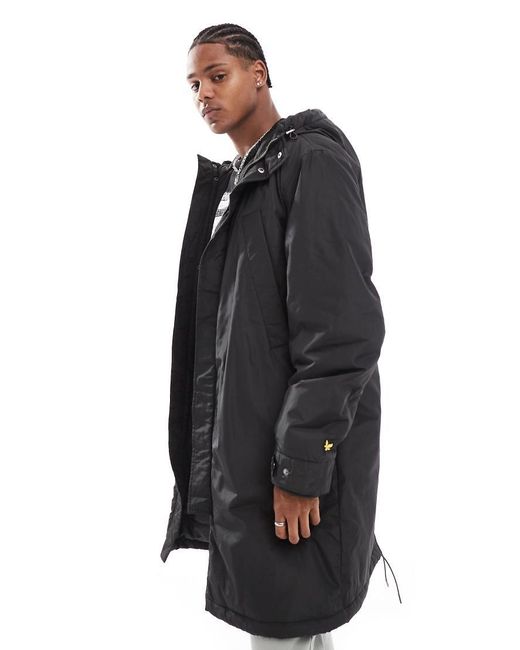 Lyle & Scott Black Longline Parka for men