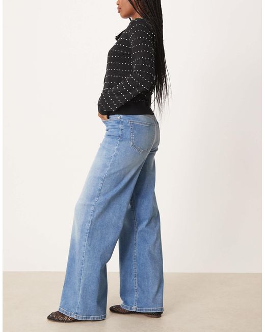 Jdy Blue High Waist Wide Leg Jeans