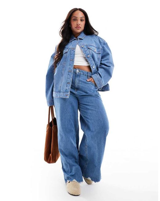 ASOS Blue Asos Design Curve Oversize 90's Denim Jacket